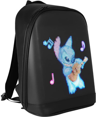 AutoPowerz Backpack With LED Color Screen Custom Display APP Operated Waterproof, Black 14 L Backpack(Black)