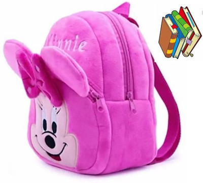 Bluemoon Soft Toddler Plush Fabric 10 Liters Smiling Minnie Mouse Cartoon 10 L Backpack(Multicolor)