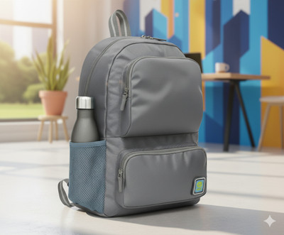 heboo Lightweight School Bag | College Backpack for Men | Durable Multi Pocket Bag 22 L Backpack(Grey)