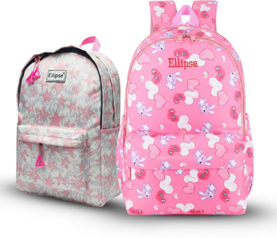 Ellipse combo Girls College, Coaching, School, Tuition Bag 20 L Backpack(Pink)