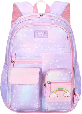 Venzina School Backpacks for Girls Stylish Durable Waterproof Kids Bag Burden Relief 2.5 L Backpack(Purple)