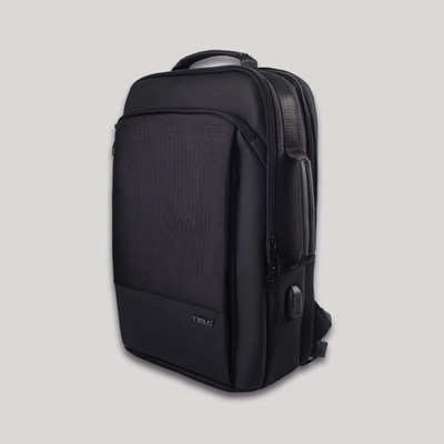 Timus Paris Premium Polyester Fabric | Water Resistant| USB Port| Unisex 23 L Laptop Backpack(Black)