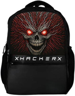 Milan Craft Hacker Skull Circuit Print Backpack Bold Graphic Design School/College Bag 40 L Laptop Backpack(Black)