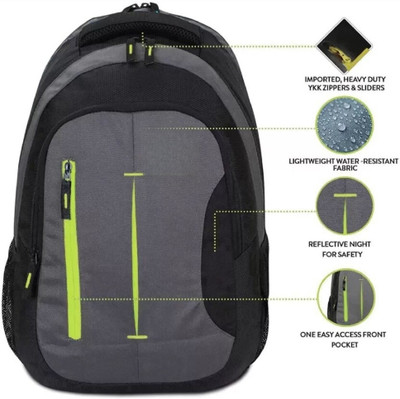 JairaJ backpack bag laptop bag school backpag(19*14) 34 L Laptop Backpack(Black, Grey)