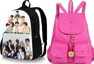 Shishtha A_DGTL-034_@@_1pc & PNK-4PKT-BACKPACK-SINGLE_abc 30 L Backpack(Black, Pink)