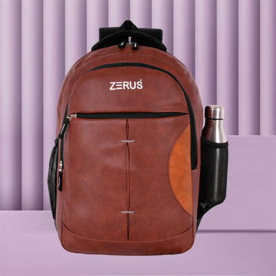 ZERUS Durable Stylish PUF4 Leather Backpack Office Bag for Men Women 35 L Laptop Backpack(Brown)
