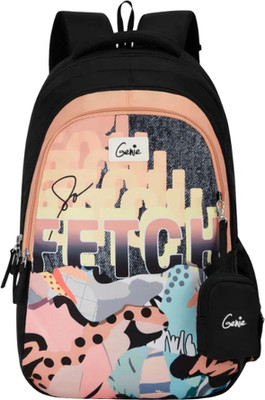 Genie Fetch 36L Black School Backpack With Premium Fabric 36 L Backpack(Black)