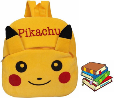 A Little Swag Soft Yellow Pikachu Plush Bag With 2 Compartment Plush Bag (Yellow 11 L) 11 L Backpack(Yellow)