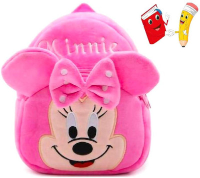 Aveek Kids School Bag Minnie Cartoon Baby Boys/Girls Plush Bag (Pink, 11) 11 L Backpack(Pink)