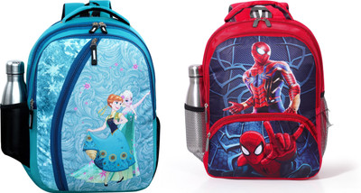 Gloft Girl's Medium 22L Waterproof School Backpack Cartoon Bag for 4-9 Years Waterproof Backpack(Blue, Red, Dark Blue, 22 L)