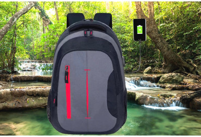 Shivra backpack for men backpack bags bagpack 35 L Laptop Backpack(Black, Grey)