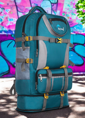 Skyberg 60 Litres Curve Water Resistant Rucksack For Hiking Trekking And Travel - Unisex 60 L Backpack(Green)