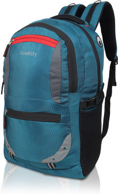 HouseOfCommon Large Laptop Backpack Spacy Unisex Backpack with Rain Cover & Reflective Strip 40 L Backpack(Blue)