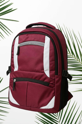 Elcom College Laptop Bag with features of aesthetic college bag and stylish college 30 L Backpack(Black, Maroon)