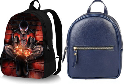 Shishtha A_DGTL-021 & leather look blue backpack_12_abc 30 L Backpack(Multicolor, Black)