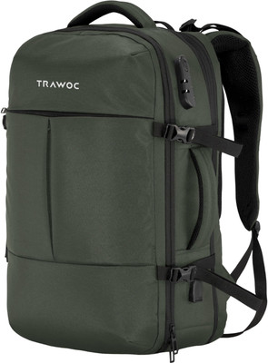 TRAWOC TPB01 Unisex Bag with Number Lock, Expandable Storage & USB Charging Port 45 L Laptop Backpack(Green)