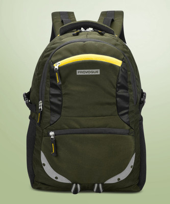 PROVOGUE Spacy unisex with rain cover and reflective strip 35 L Laptop Backpack(Green)