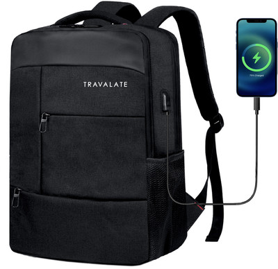 Travalate for Work Collage and Office use - Multipocket Khadi Backpack 24 L Laptop Backpack(Black)