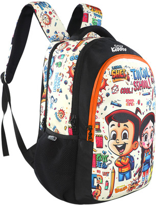 smily kiddos Licensed Chhota Bheem Junior Backpack Too Cool III - Orange 21 L Laptop Backpack(Black, Orange)