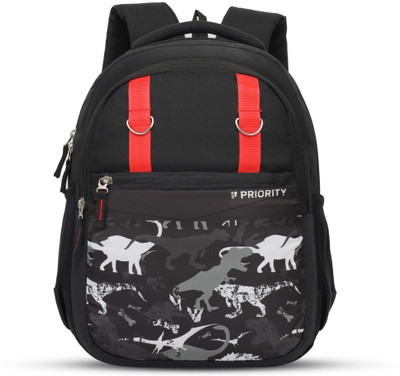Priority 16 Inch Mischief 005 Black Printed School 27 L Backpack(Black)