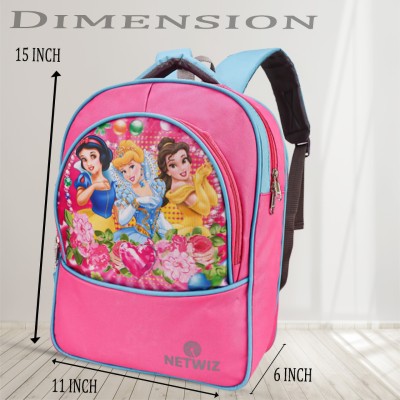 Netwiz 15x11 inch Pre-School For Nursery (LKG/UKG/1st std)Girls & Boys School Bag 20 L Backpack(Pink)