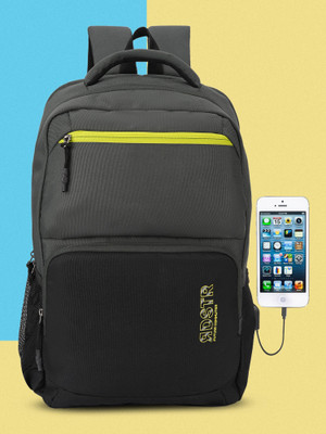 Roadster with USB Charging Port, two compartment Bag 35 L Laptop Backpack(Green, Black)