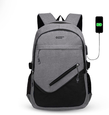 OMRON BAGS Laptop Backpack With USB Charging Port, Ideal for Men and Women 28 L Laptop Backpack(Grey)