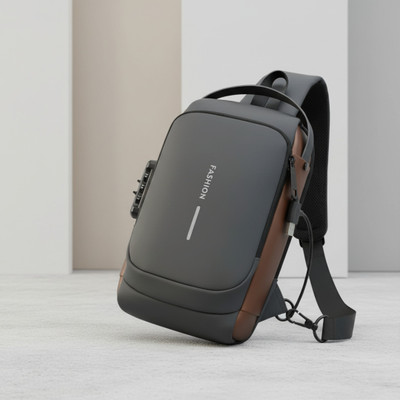 heboo Waterproof Anti-Theft Backpack with USB Charging port | Bag for Men & Women 6 L Trolley Backpack(Grey, Brown)