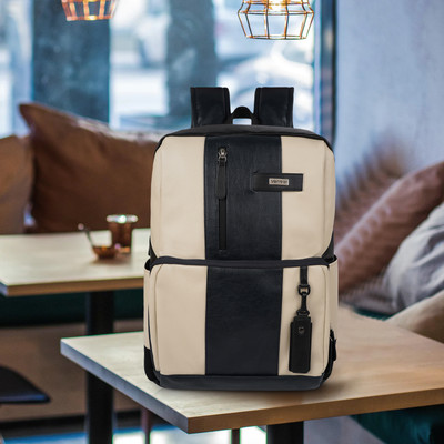 Veneer Stylish Unique Classy Design Office Laptop College Business Trip Unisex Backpack 40 L Trolley Laptop Backpack(Beige)