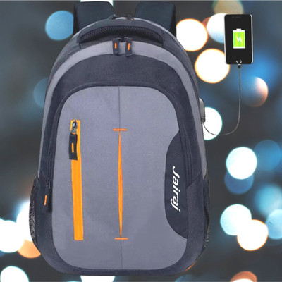 JairaJ backpack bag laptop bag school backpag(19.5*14) 37.1 L Laptop Backpack(Black, Grey)