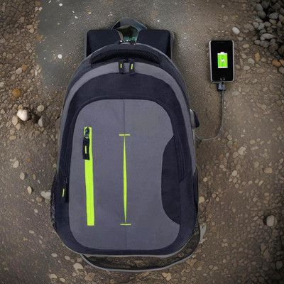 JairaJ backpack bag laptop bag school backpag(20*14) 38 L Laptop Backpack(Grey, Green)