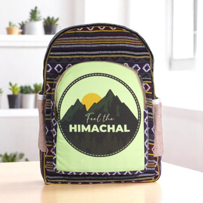 green basket Hemp Backpack with Scenic Print - Durable Canvas Travel Bag for Adventure 25 L Trolley Laptop Backpack(Multicolor)