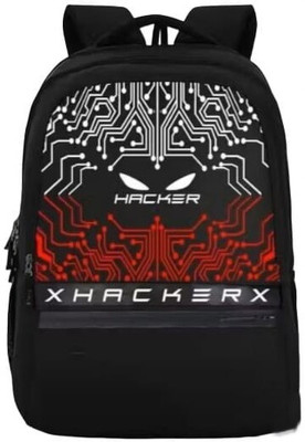 STYLEOLO XHACKER 32L Printed Tech Design Backpack | Hacker Theme | Laptop Backpack 32 L Backpack(Black, Red, White)