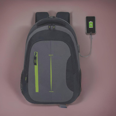 HouseOfCommon backpack bag laptop bag school backpag(18.4*14) 37.1 L Laptop Backpack(Black, Grey)