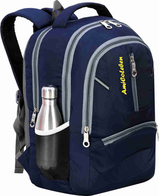 Amicoleben Trendy & Lightweight Bag for School/College/Offices, Water-Resistant Fabric 32 L Laptop Backpack(Blue)