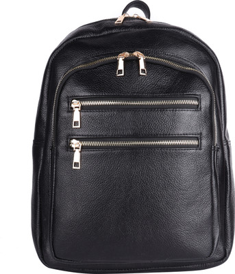 Greenhide Green Hide Urban Edge Leather Bag pack 12.61 L Backpack(Black)