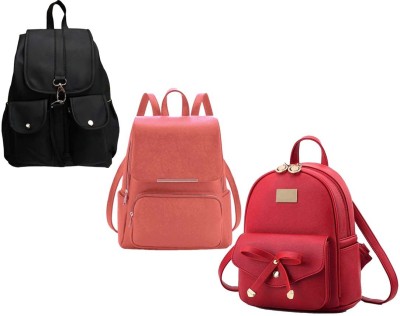 QUASHIMI COLLECTION BP-34-blk-2bl+pch-pauch+red-tei-pitthu-cmbo 6 L Backpack(Black, Orange, Red)