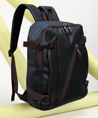 Sn Louis Leatherette F6 20 L Laptop Backpack(Brown, Black)