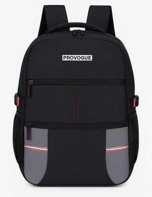 PROVOGUE Unisex Spacy with Rain cover and reflective strip 35 L Laptop Backpack(Black)