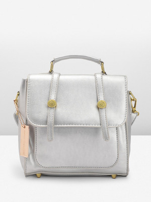 French Connection Solid Backpacks 23 L Backpack(Silver)