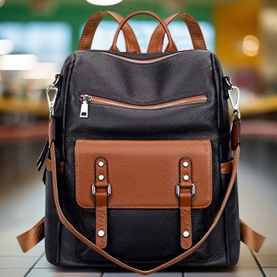 venomo Medium 25 L Backpack Cute Style Female Student Waterproof School Backpack 25 L Backpack(Black)