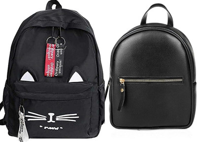 Plama A_BLK__CAT__1 A & backpack leather look black_22_abc 30 L Backpack(Black, Black)