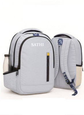Sathi School Bag Large 5 partition Laptop Collage Office Travel Backpack 25 L Backpack(Grey)