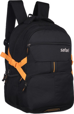 SAFARI With Rain Cover Tritan Deluxe Black 36 L Laptop Backpack(Black)