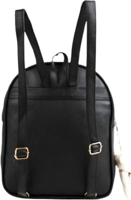 JSRBAGS Black Diamond Backpack Women Teddy Bear Keychain Women Girls Bag 15 L Backpack(Black)