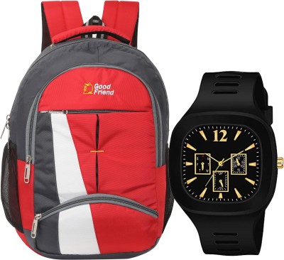 Good Friend school/college/office/casual bags use all age boy’s/girl’s/ with digital watch 35 L Laptop Backpack(Red)