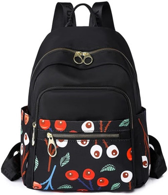 URBAN SKY Printed Black Backpacks Casual Trendy College Designer Pockets 8 L Backpack(Black)