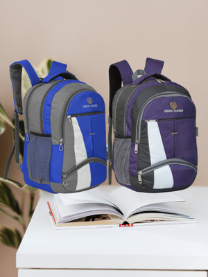 urban carrier UC-1061 Pack of 2 combo office/school/college Waterproof bag 45 L Laptop Backpack(Purple, Multicolor)
