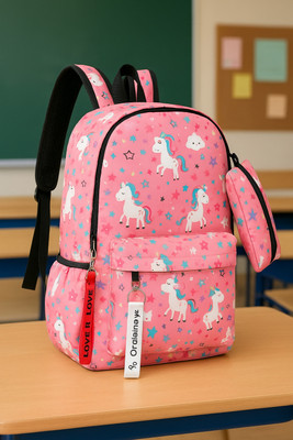 Reprox Craftwood College bag for girls I backpacks for women 15 L Laptop Backpack(Pink)