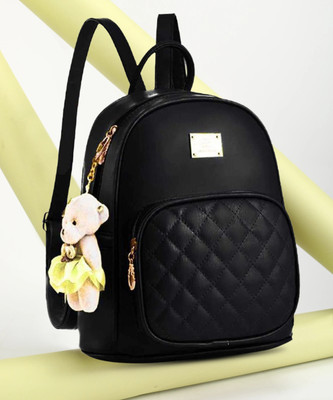 toplis PU Leather Backpack/School/College/Tution/Coaching Backpack 22 L Backpack(Black)